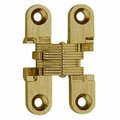 Pg Perfect 0.375 to 1.687 in. Light Duty Invisible Hinge for 0.5 to 0.625 in. Doors, Satin Brass PG2030568